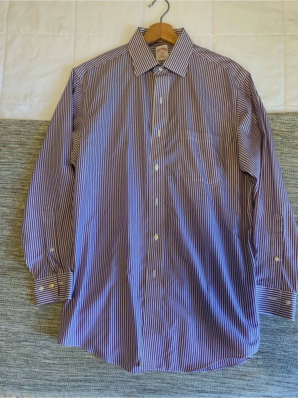 Brooks Brothers Purple and White Stripe Dress Shirt